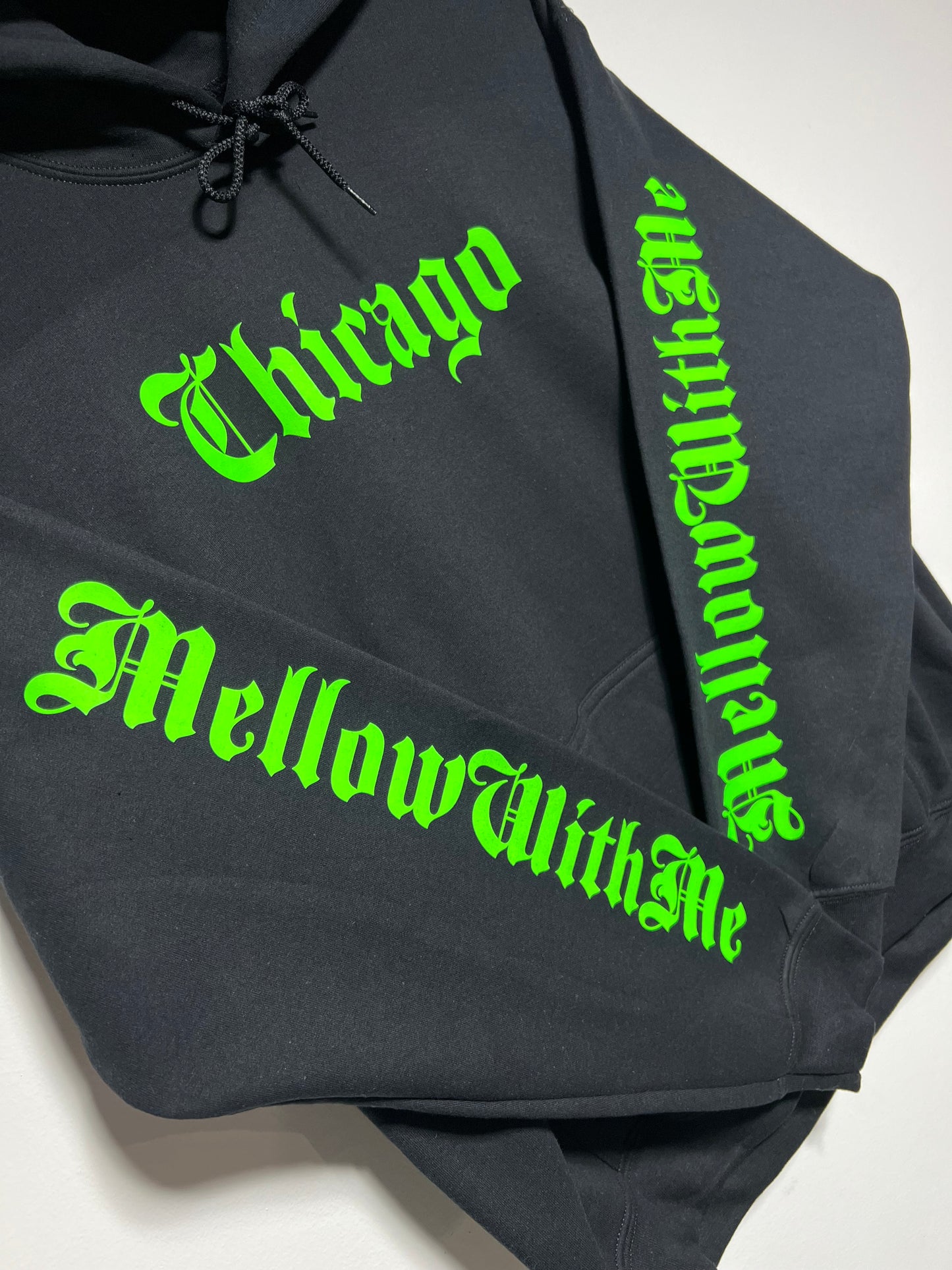Mellow Chicago Hoodieđź‘˝ Glow in the Dark! Blue,Green,& Pink!