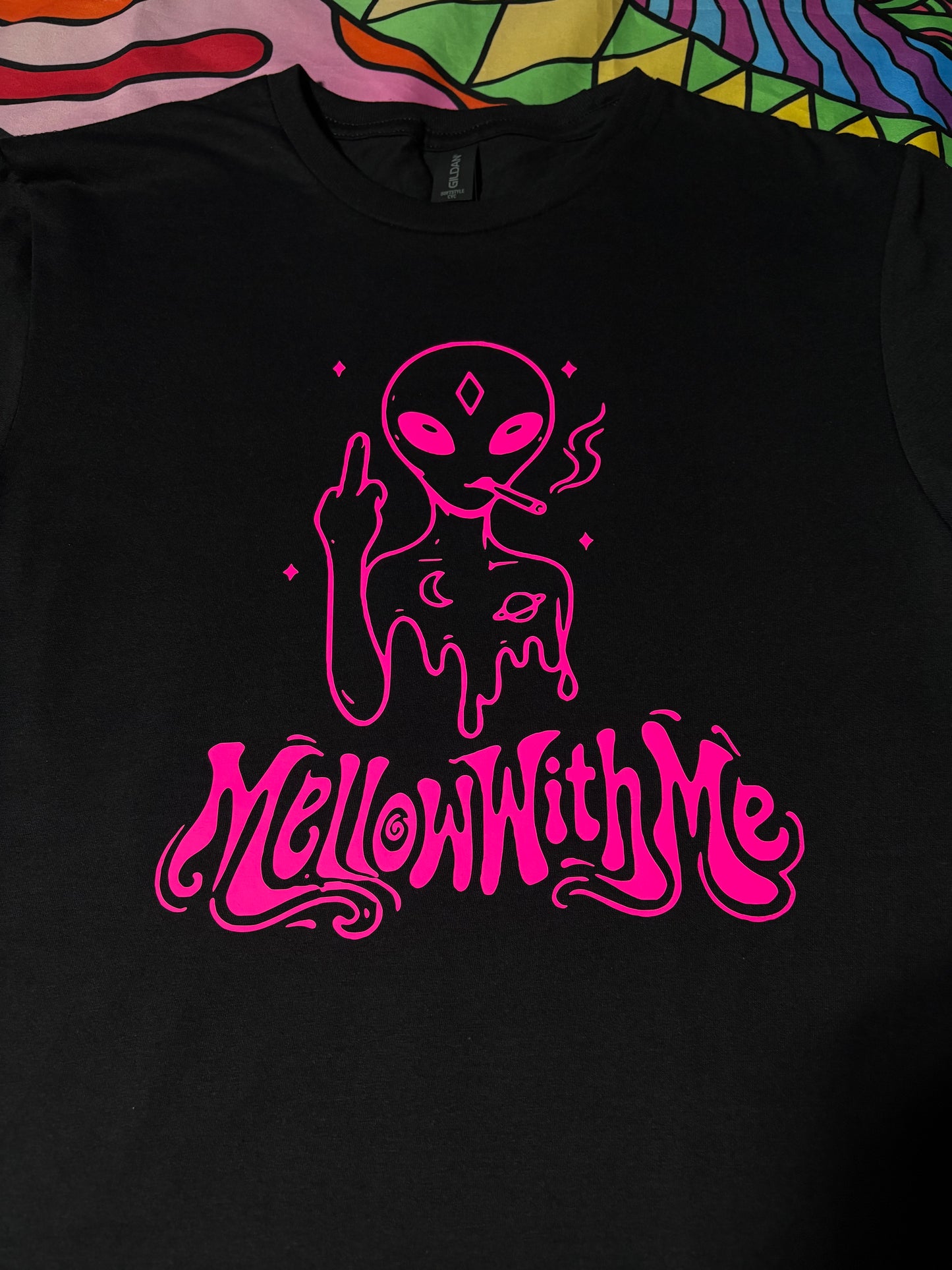 A “Alien Menace” Mellow Pink Glow Tee