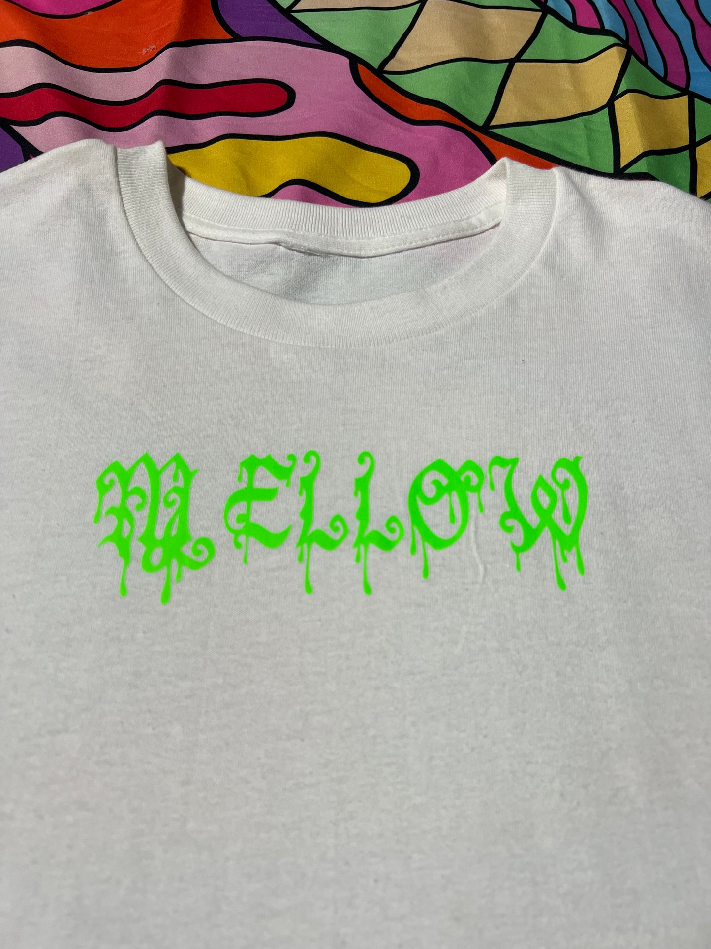 A Drip Mellow Glow in the Dark White T