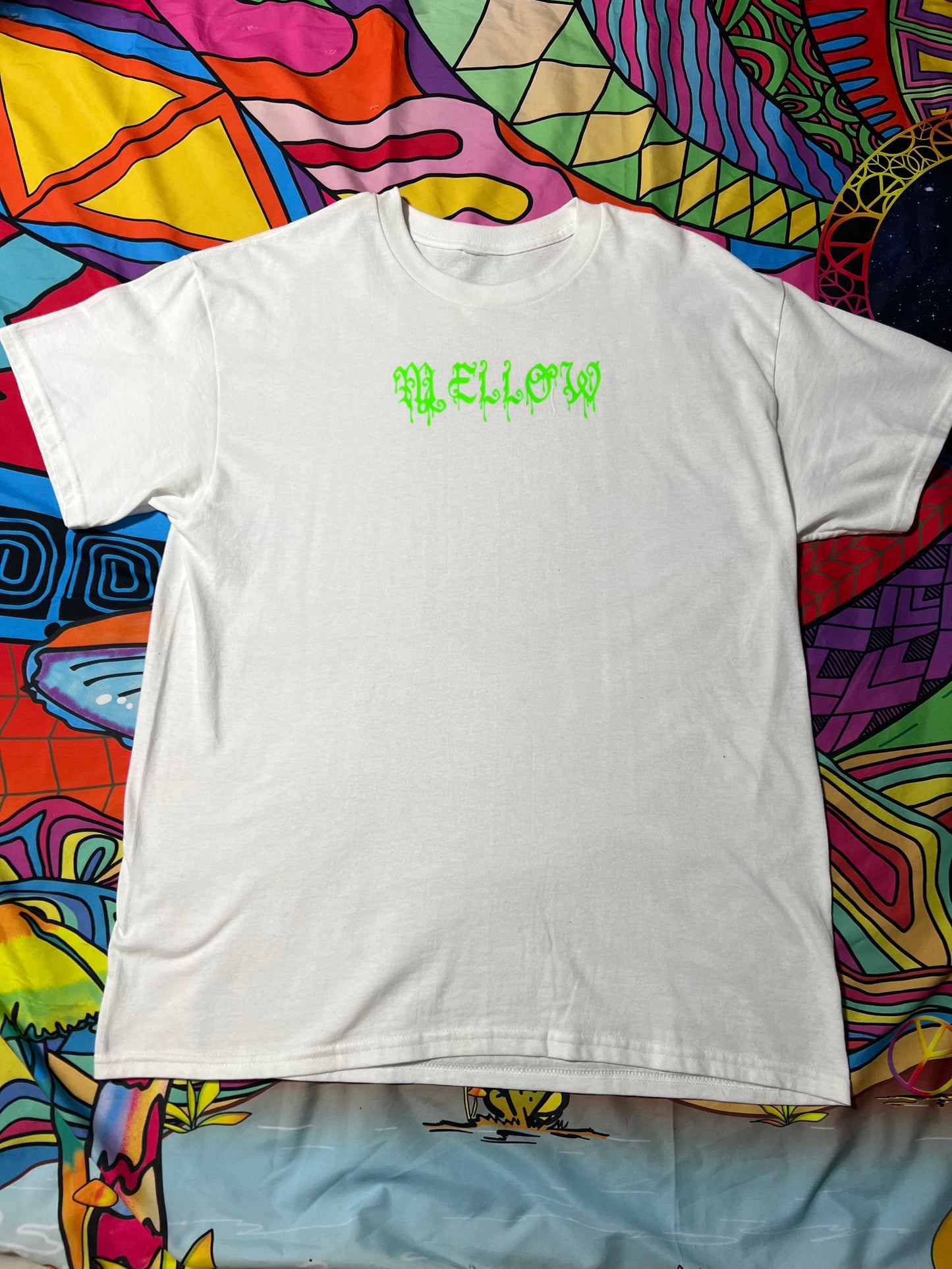 A Drip Mellow Glow in the Dark White T