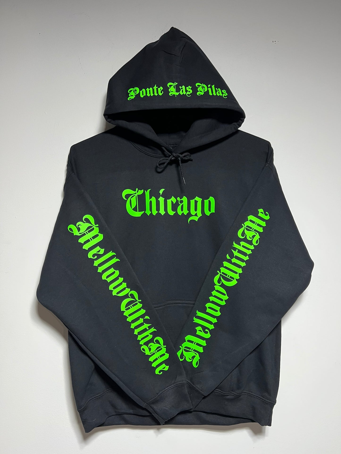 Mellow Chicago Hoodieđź‘˝ Glow in the Dark! Blue,Green,& Pink!