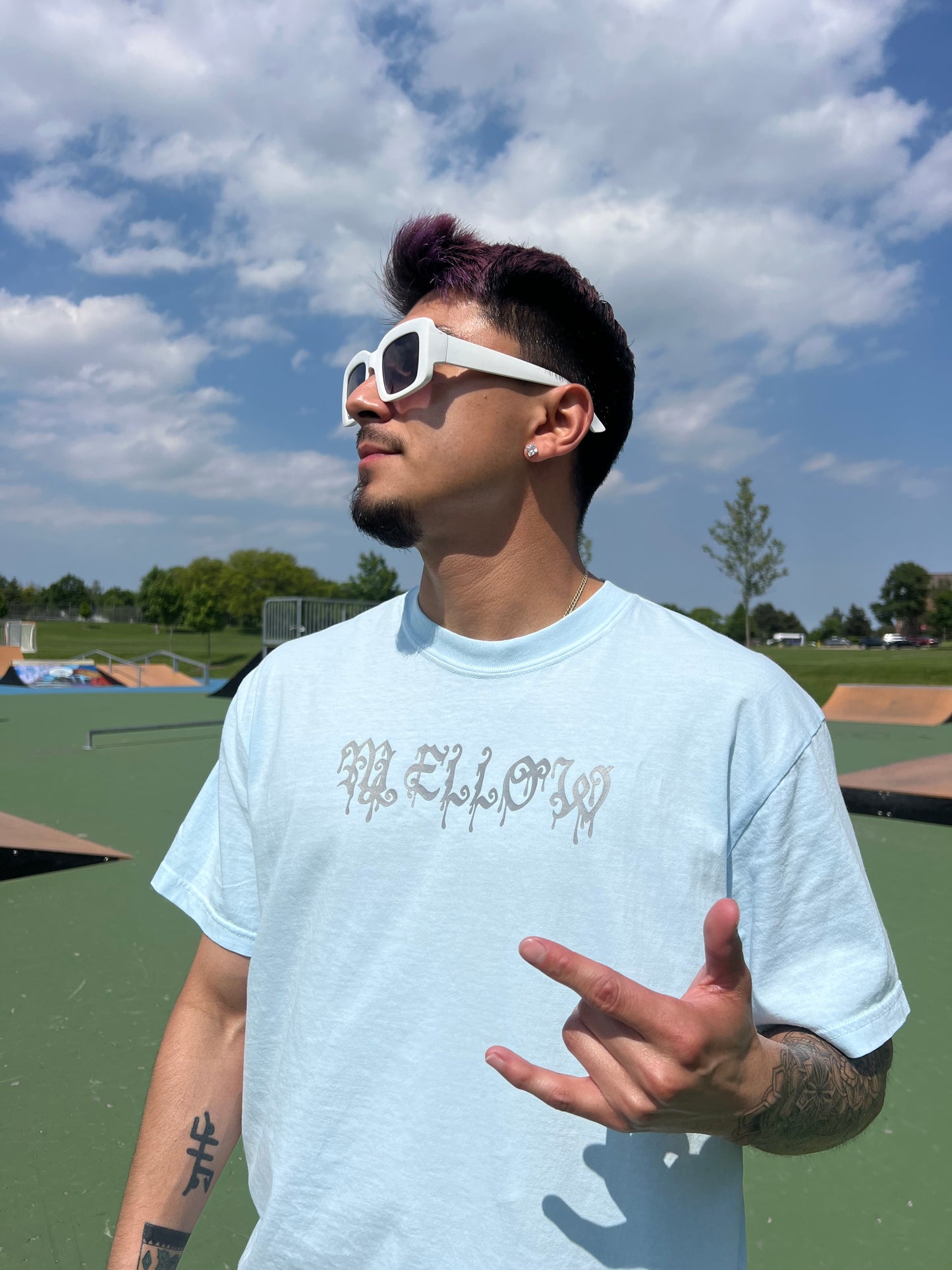 Drip Mellow Holographic Baby Blue T